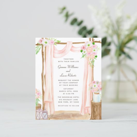 Begroting Elegant Waterverf Floral Wedding (Staand voorkant)