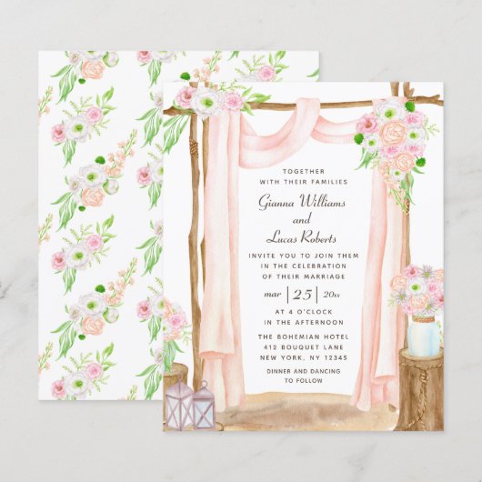 Begroting Elegant Waterverf Floral Wedding (Voorkant / Achterkant)