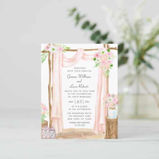 Begroting Elegant Waterverf Floral Wedding (Staand voorkant)