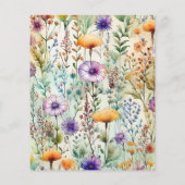 Begroting Elegant Waterverf Wildbloemen Weddenscha (Achterkant)