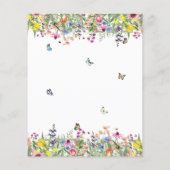 Begroting Elegant Waterverf Wildbloemen Weddenscha (Achterkant)