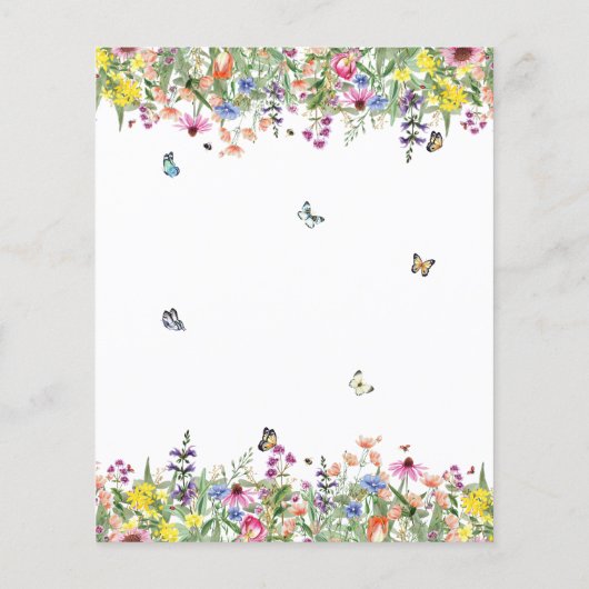 Begroting Elegant Waterverf Wildbloemen Weddenscha (Achterkant)