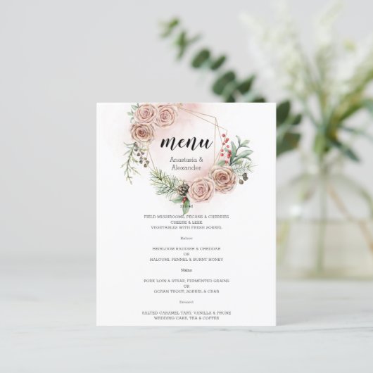 Begroting Elegant WEDDING MENU. (Staand voorkant)
