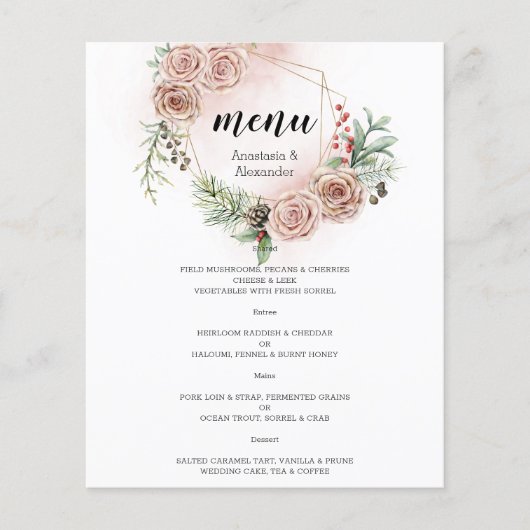 Begroting Elegant WEDDING MENU. (Voorkant)