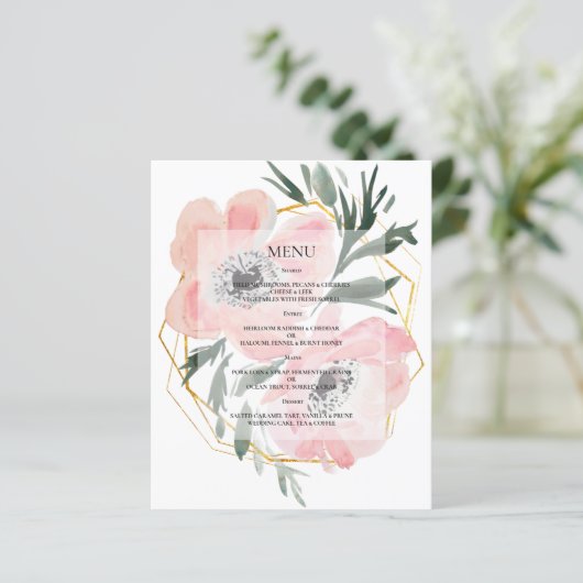 Begroting Elegant WEDDING MENU. (Staand voorkant)