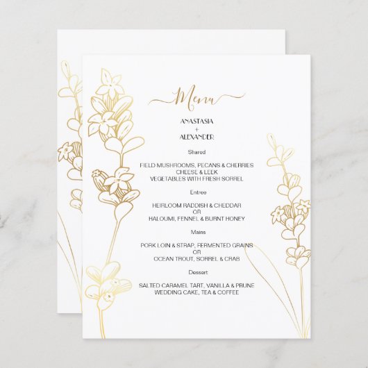 Begroting Elegant WEDDING MENU. MENU (Voorkant / Achterkant)