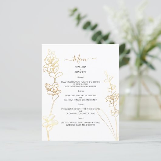 Begroting Elegant WEDDING MENU. MENU (Staand voorkant)