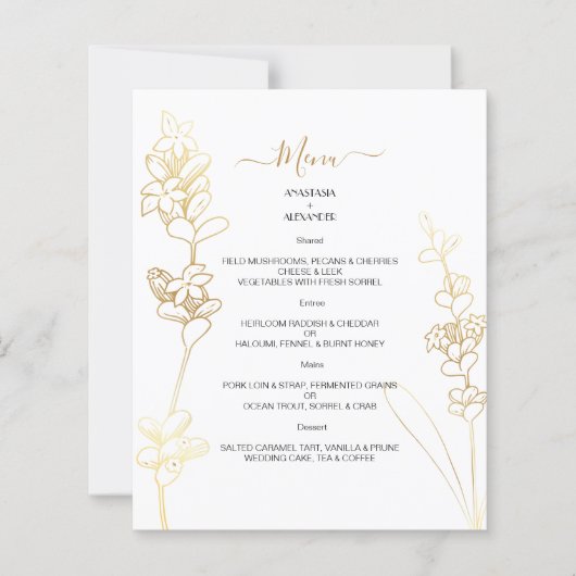 Begroting Elegant WEDDING MENU. MENU (Voorkant)