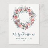 Begroting Elegant Winter Greenery Kerstmis Briefkaart (Voorkant)