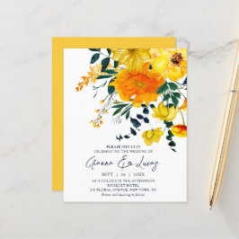 Begroting Elegant Yellow Waterverf Floral Wedding