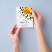 Begroting Elegant Yellow Waterverf Floral Wedding Flyer (Hand)