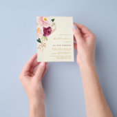 Begroting elegante bloemen — bruiddoucheuitnodigin flyer (Hand)