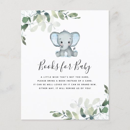 BEGROTING Elephant Eucalyptus Books for Baby Kaart (Voorkant)