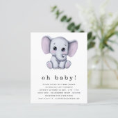 Begroting Elephant Gender Neutral Baby shower Invi (Staand voorkant)