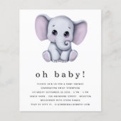 Begroting Elephant Gender Neutral Baby shower Invi (Voorkant)