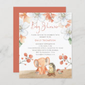 Begroting Elephant Hedgel Florals Girl Baby shower (Voorkant / Achterkant)
