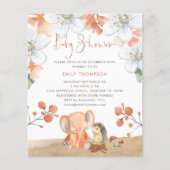 Begroting Elephant Hedgel Florals Girl Baby shower (Voorkant)