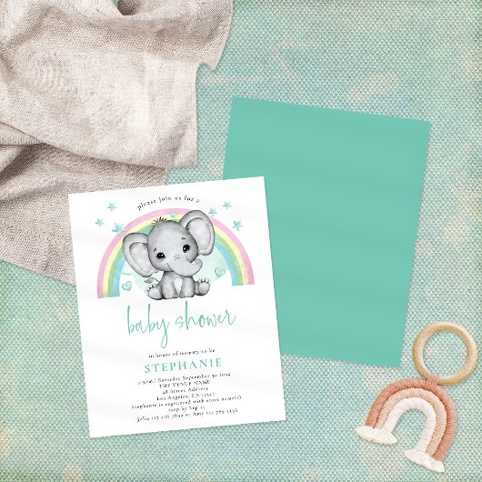 Begroting Elephant Rainbow Gender Neutral Baby sho
