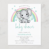 Begroting Elephant Rainbow Gender Neutral Baby sho (Voorkant)