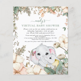 Begroting Elephant Sage Virtual Baby shower nodigt