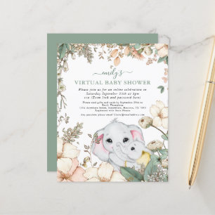 Begroting Elephant Sage Virtual Baby shower nodigt