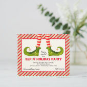 Begroting Elf Legs kerstfeestdag uitnodigingen (Staand voorkant)