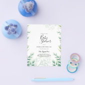 BEGROTING Eucalyptus BABY SHOWER QR CODE INVITE Flyer (Enkel)