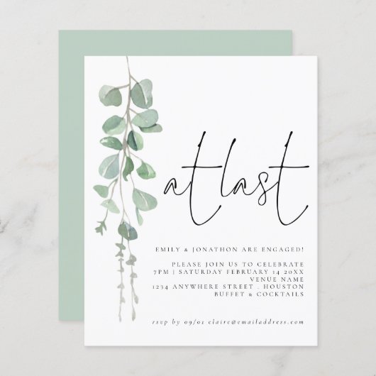 Begroting Eucalyptus bij laatste uitnodiging van d (Voorkant / Achterkant)