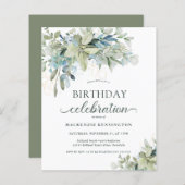 Begroting Eucalyptus Birthday Celebration Invitati (Voorkant / Achterkant)