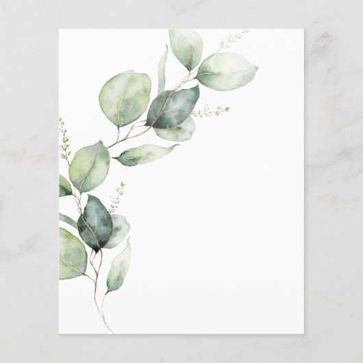 Begroting Eucalyptus Botanische Baby shower (Achterkant)