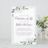 Begroting Eucalyptus Celebration of Life Invitatio (Staand voorkant)