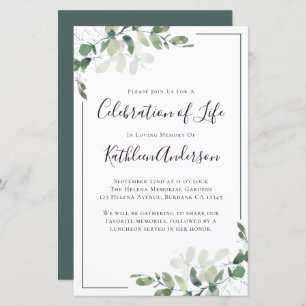 Begroting Eucalyptus Celebration of Life Invitatio