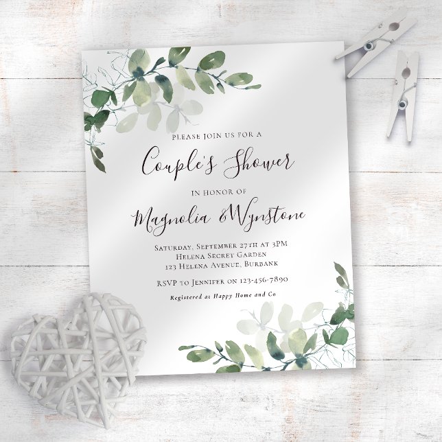 Begroting Eucalyptus Couple's Shower Invitation (Creator heeft geüpload)