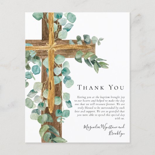 Begroting Eucalyptus Cross Baptisme Hartelijk dank (Voorkant)