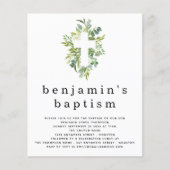 Begroting Eucalyptus Cross Baptisme Uitnodiging (Voorkant)