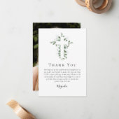 BEGROTING Eucalyptus Cross | Bevestiging bedankt Notitiekaartje (Voorkant / Achterkant in situ)