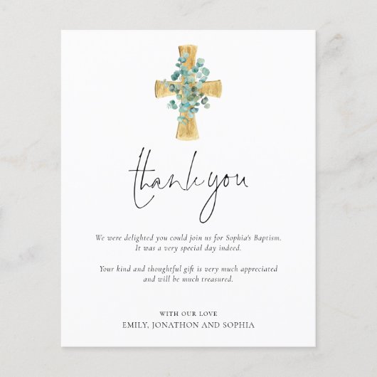 Begroting Eucalyptus Cross Christening Hartelijk d (Voorkant)