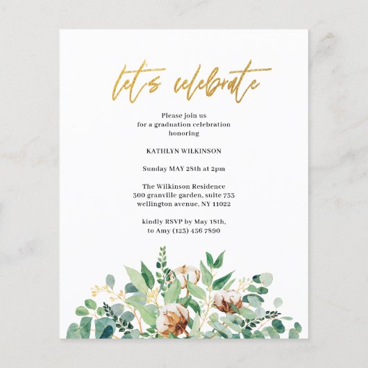 BEGROTING Eucalyptus Elegant Gold Afstudeerder Uit Flyer (Achterkant)