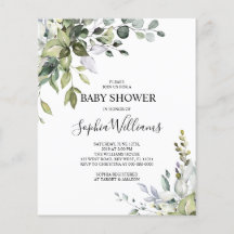 Begroting Eucalyptus Floral Baby shower