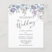 Begroting Eucalyptus & Floral Paars Wedding Invite (Voorkant)