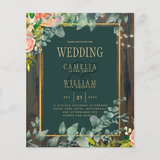 BEGROTING Eucalyptus FLORAL WEDDING Rustige Lace I Flyer (Voorkant)