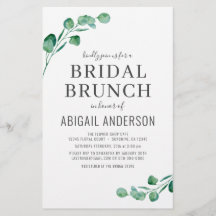 Begroting Eucalyptus Foliage Bridal Brunch Uitnodi