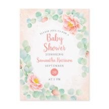 Begroting Eucalyptus Foliage Floral Peach Baby sho