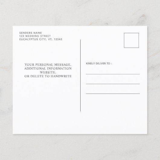 Begroting Eucalyptus Foliage Greenery Save the Dat (Achterkant)