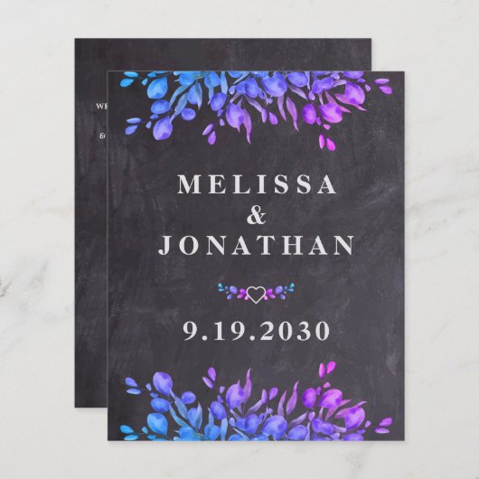 Begroting Eucalyptus Foliage Slate QR Code Weddens (Voorkant / Achterkant)