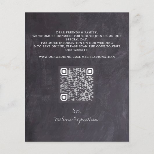 Begroting Eucalyptus Foliage Slate QR Code Weddens (Achterkant)