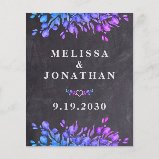 Begroting Eucalyptus Foliage Slate QR Code Weddens (Voorkant)