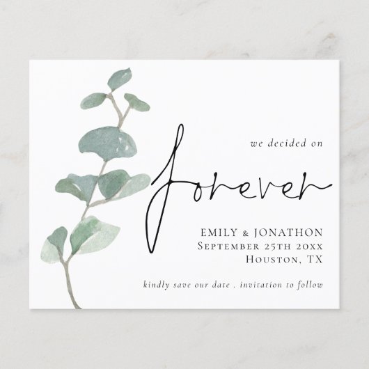 Begroting Eucalyptus forever bruiloft bewaart datu (Voorkant)