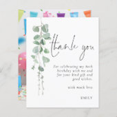 Begroting Eucalyptus Foto 80e verjaardag Dank u (Voorkant / Achterkant)