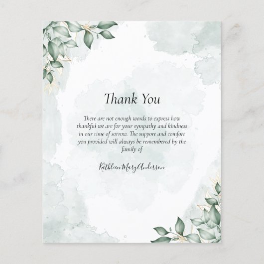 Begroting Eucalyptus Fotosympathie Hartelijk dank (Achterkant)